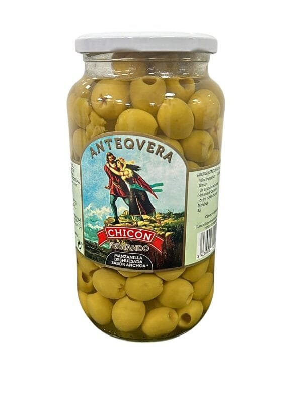 Aceitunas Manzanilla Deshuesadas Sabor Anchoa - Chicón Antequera-1 Aceitunas Manzanilla Deshuesadas Sabor Anchoa - Chicón Antequera