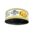 Lata de atún claro en aceite de girasol Miau 110g sin conservantes marca española