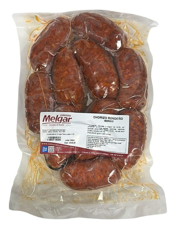 Chorizo Rondeño Fresco - Melgar Ronda (Pack Ahorro)-1ç Chorizo rondeño ibérico Melgar en tripa natural pieza entera