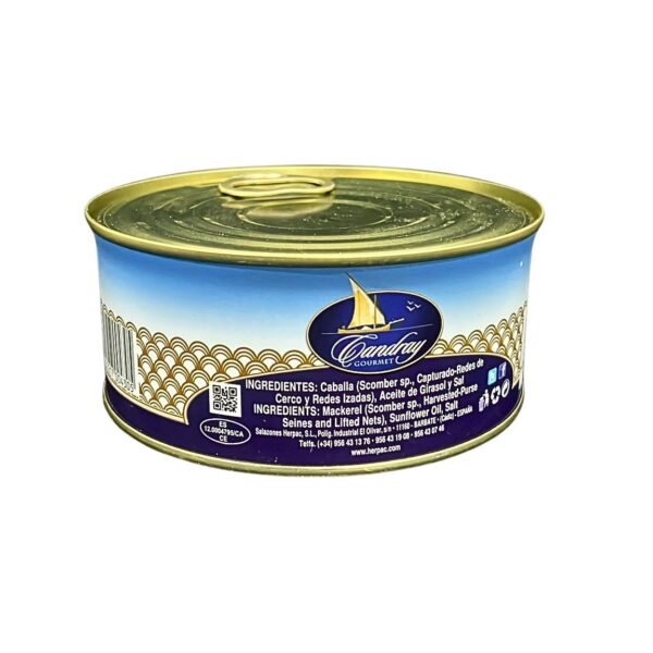 Presentación filetes caballa aceite girasol Herpac ensalada mediterránea Barbate Estrecho Gibraltar