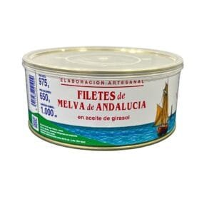 Filetes de melva de Andalucía en aceite de girasol La Tarifeña lata IGP Tarifa Cádiz
