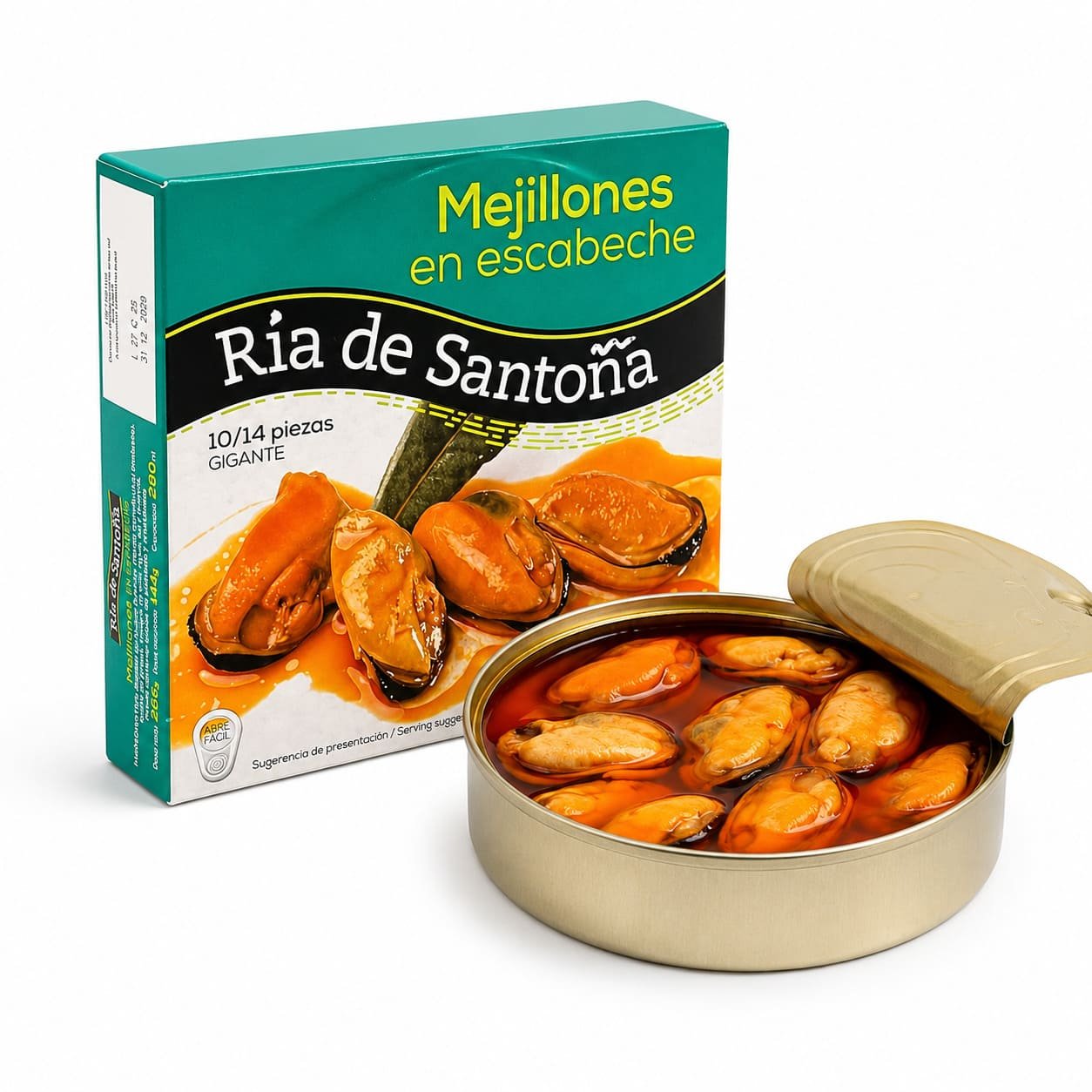 Mejillones en Escabeche Gigantes 10-14 piezas Ría de Santoña