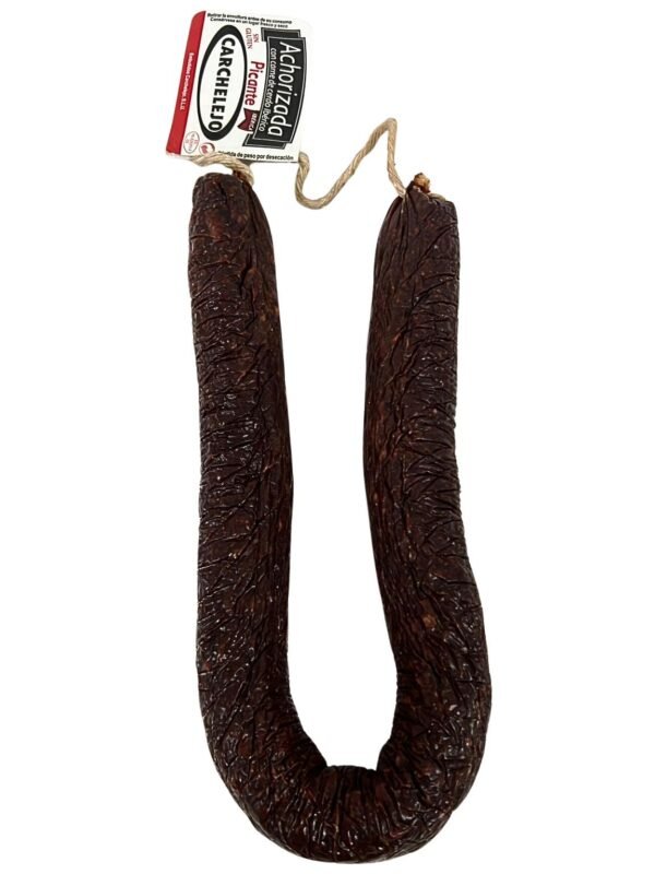 Morcilla achorizada picante cerdo ibérico Sierra Mágina Jaén detalle