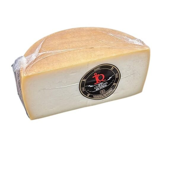 Queso Curado de Oveja - IQ-4 Cuña de queso de oveja curado IQ detalle textura