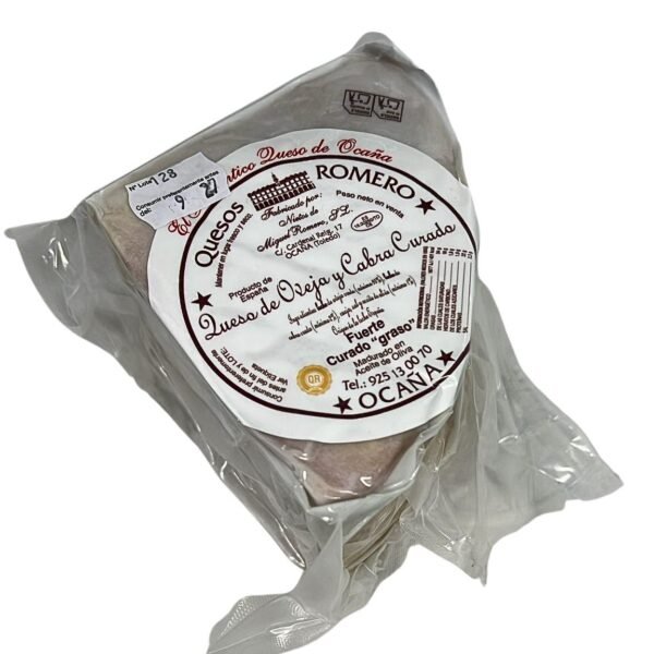 Corte interior queso mezcla leche cruda Ocaña Toledo madurado aceite