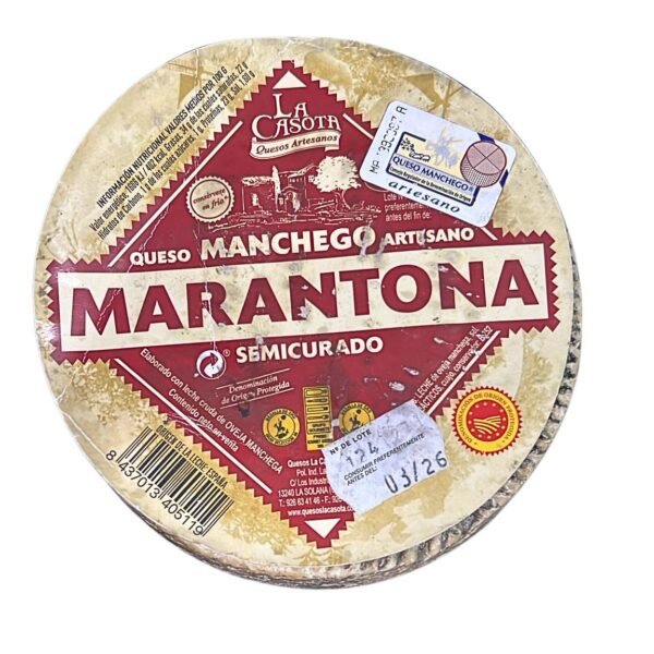 Queso Manchego Artesano Semicurado D.O.P. - Marantona