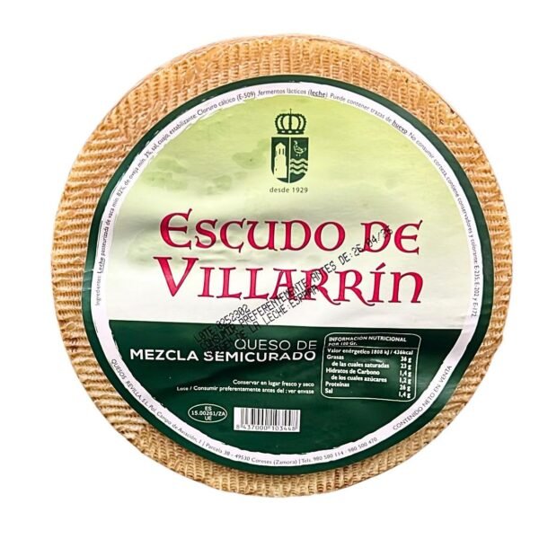 Queso semicurado de vaca y oveja Escudo de Villarrín corte