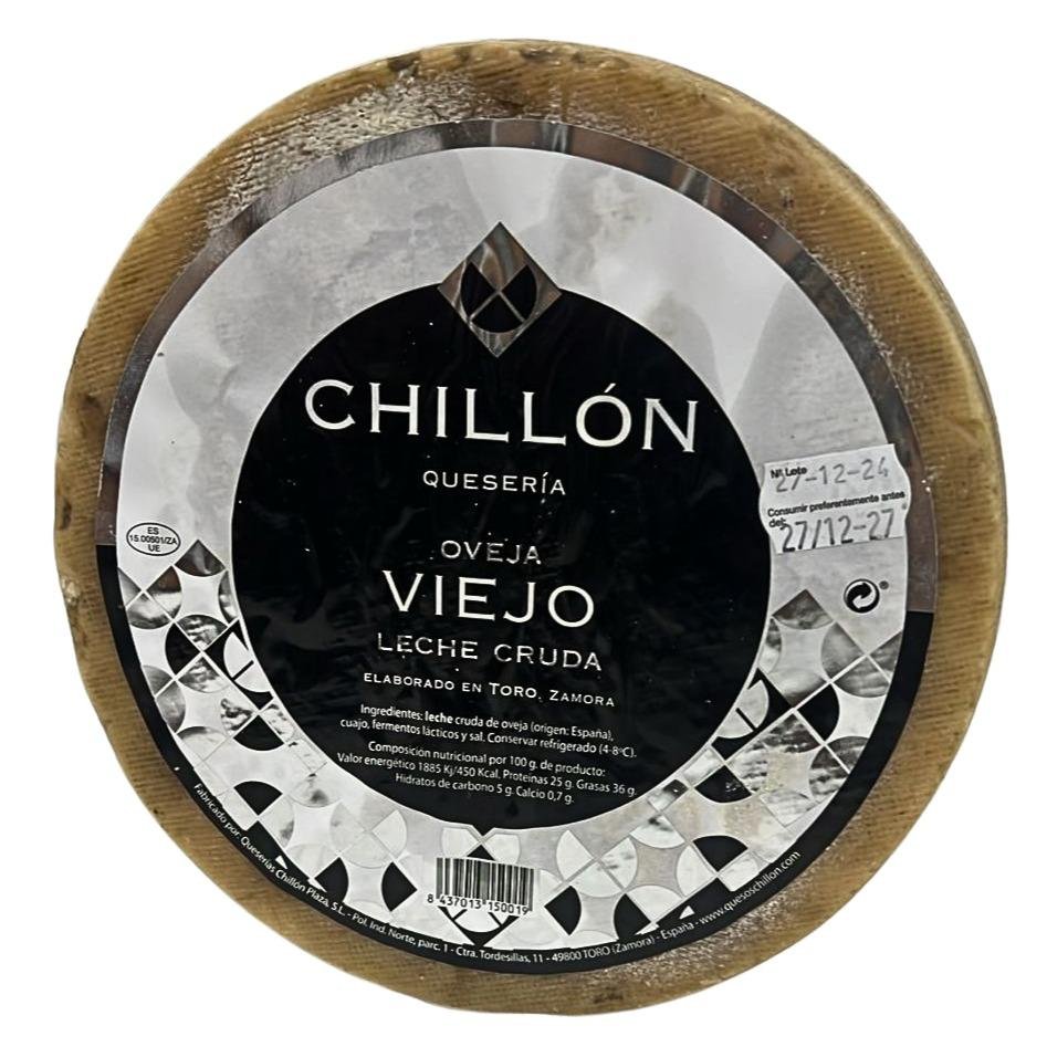 Pieza entera queso oveja viejo Chillón corteza aceite oliva natural