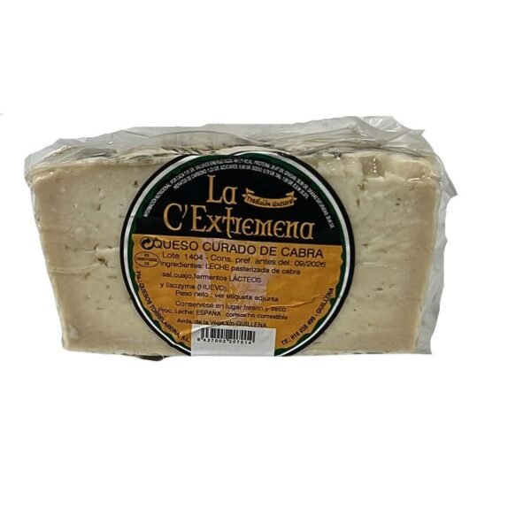 Queso de Cabra Curado - La Extremeña-4 Cuña de queso de cabra curado artesano La C'Extremeña Sevilla