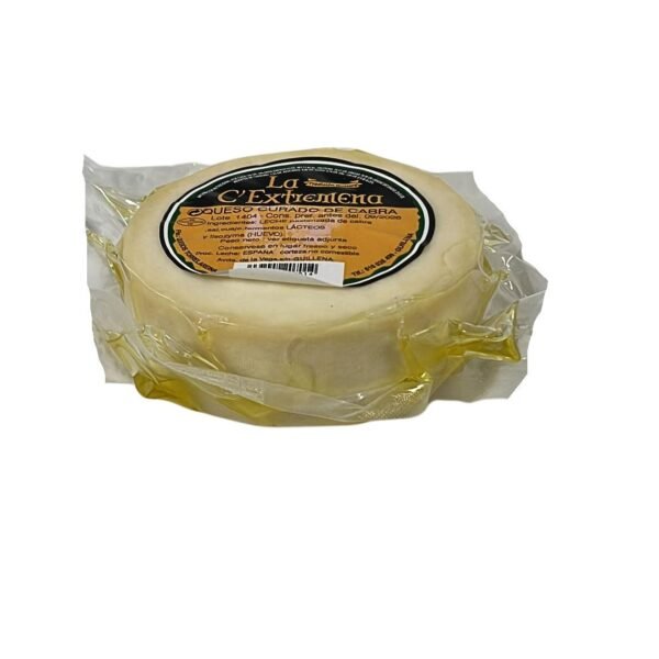 Corte queso de cabra curado aceite oliva La Extremeña pasta blanco marfil sin conservantes raza Florida