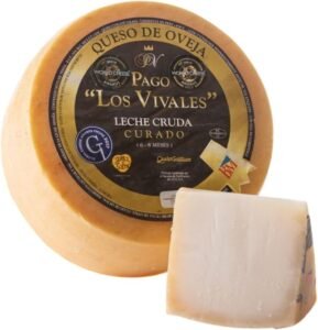 Queso de oveja curado leche cruda Pago los Vivales pieza entera corteza natural