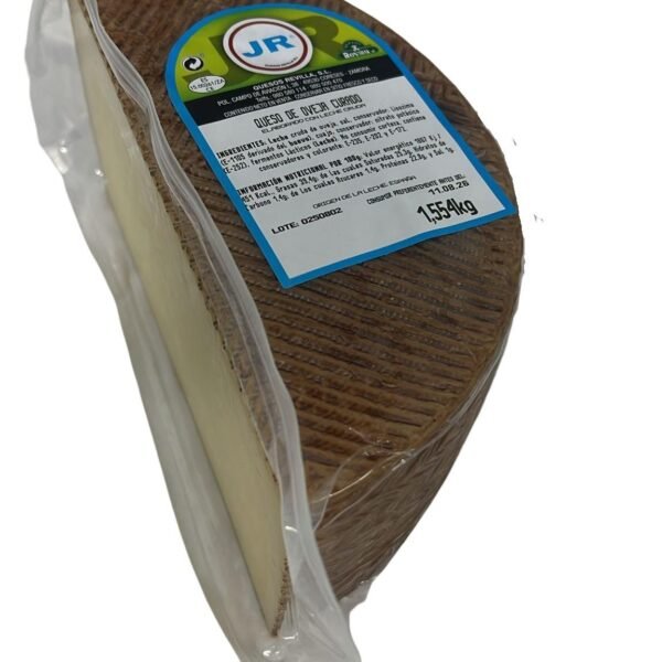Queso de Oveja Curado (Media Pieza) - Quesos JR-1 Queso de oveja curado leche cruda JR pieza artesana Ciudad Real