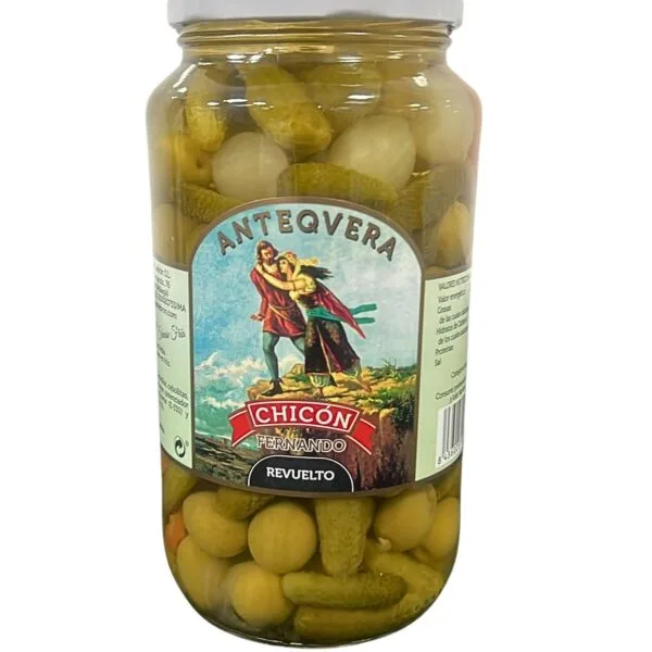 Revuelto extra aceitunas manzanilla pepinillo cebollita zanahoria Chicón Lebrón Antequera Málaga