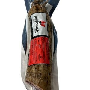 Salchichón extra ibérico de bellota Anbonisa pieza entera cular Hervás Cáceres Sierra de Gredos