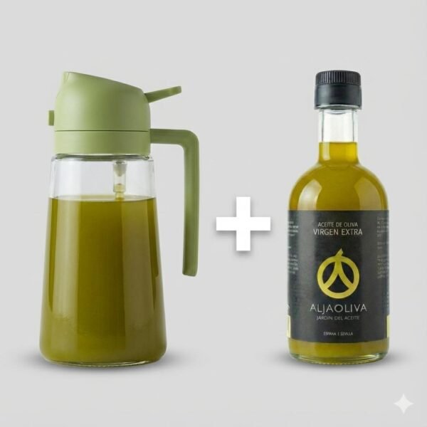 Pack Aceite De Oliva Virgen Extra Sin Filtrar En Rama Aljaoliva y Spray Pulverizador de Aceite (5) Botella Aceite Virgen Extra Sin Filtrar Aljaoliva 500ml con pulverizador