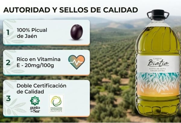 Aceite de Oliva Virgen Extra Picual · Campos de Biatia