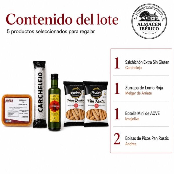 Contenido de la cesta regalo gourmet de Almacén Ibérico